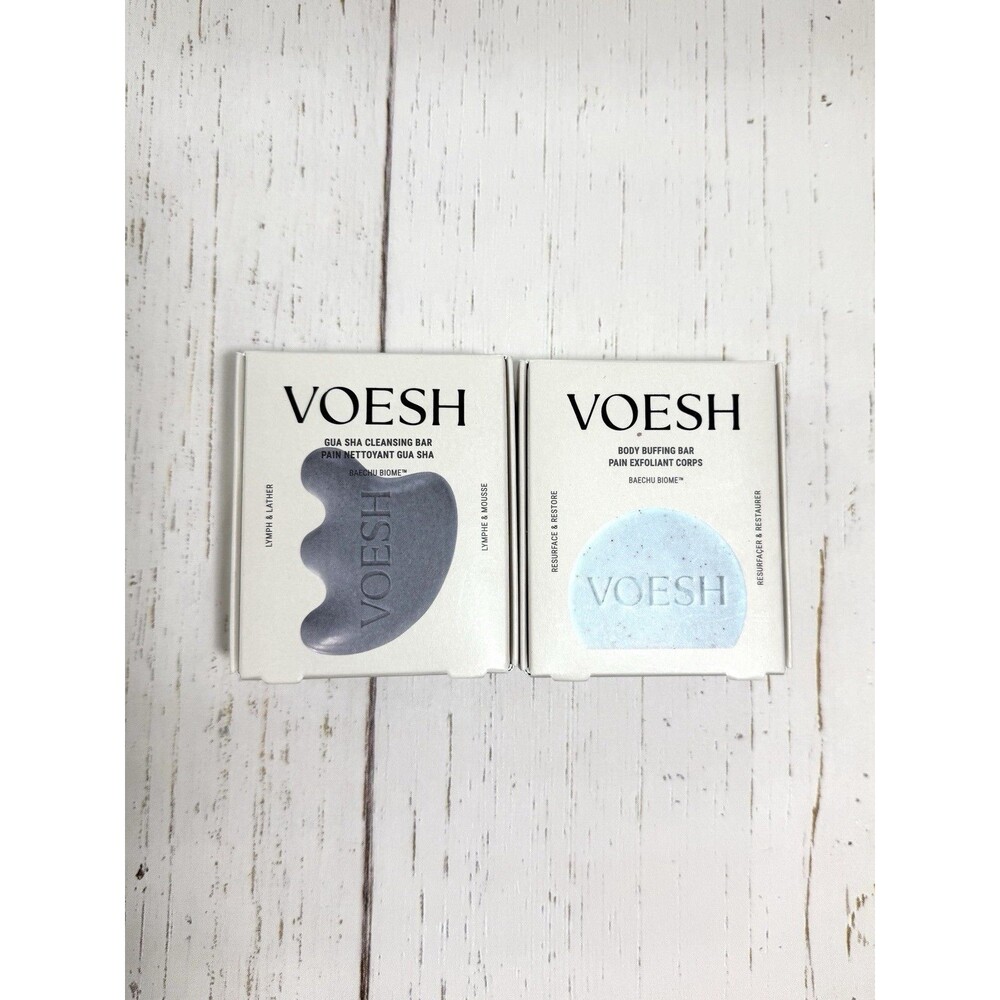 VOESH Gua Sha Cleansing Bar & AHA Exfoliating Bar Set NEW Korean Body Care